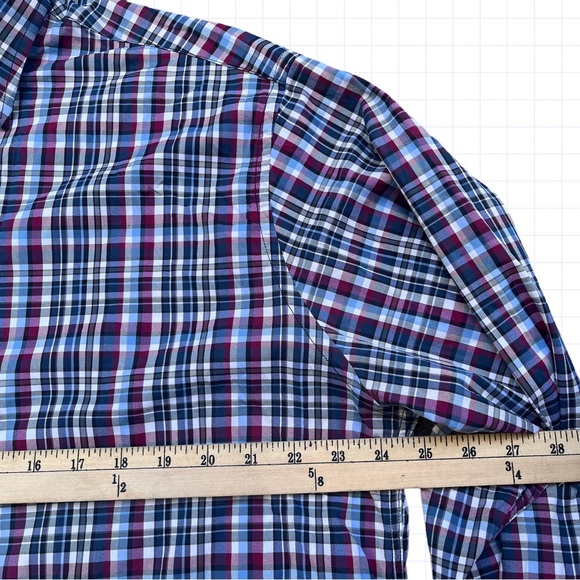 Peter Millar Summer Comfort Shirt Men X-Large Blue Plaid Long Sleeve Button Down - Picture 5 of 5